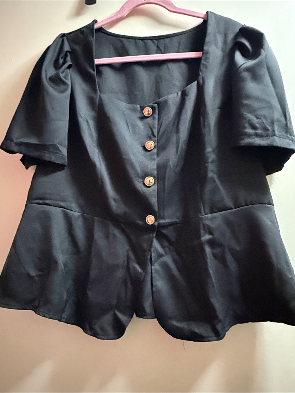 Black Peplum Suit Jacket Blazer - Women